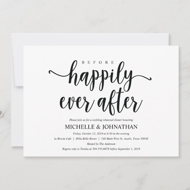 Rustic Kraft Wedding Rehearsal Dinner Invites (Front)