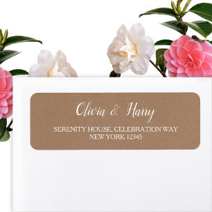 Rustic Kraft Wedding Return Address Labels