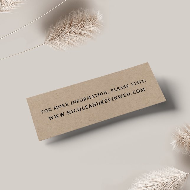 Rustic Kraft Wedding Website Cards | Mini (Creator Uploaded)