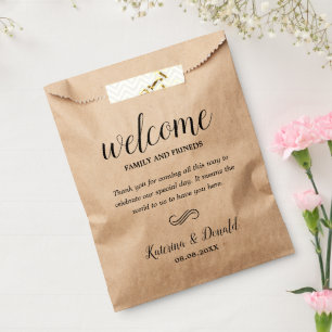 Rustic Kraft Wedding Welcome Favor Bags