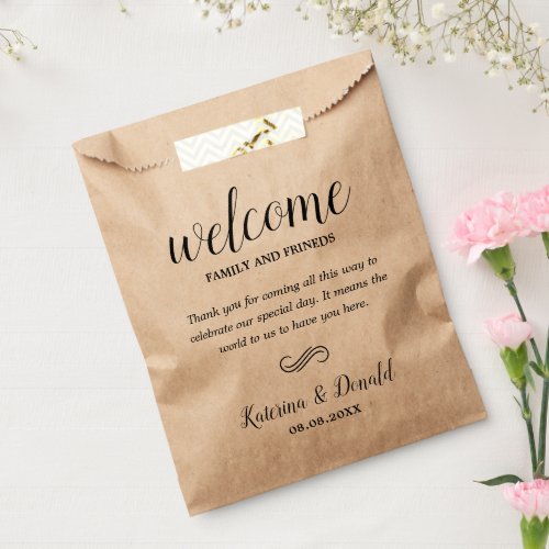 Rustic Kraft Wedding Welcome Favor Bags