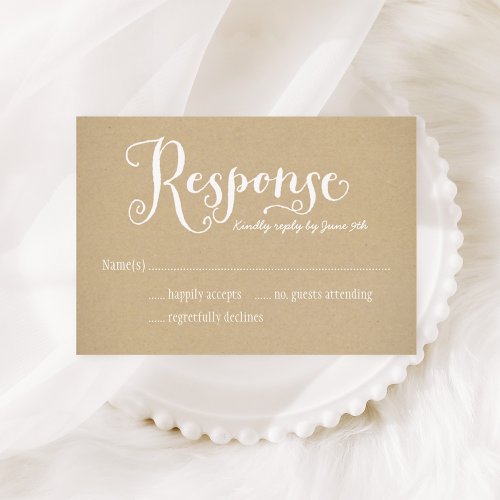 Wedding Response Card | Kraft Brown