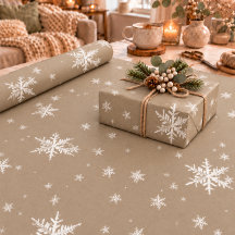 Rustic Kraft Winter White Snowflakes