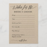 Rustic Kraft Wishes Advice For The Bride &amp; Groom Enclosure Card at Zazzle