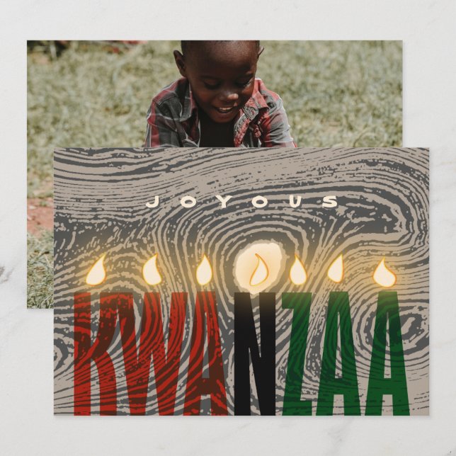 Rustic Kwanzaa Candles Card (Front/Back)