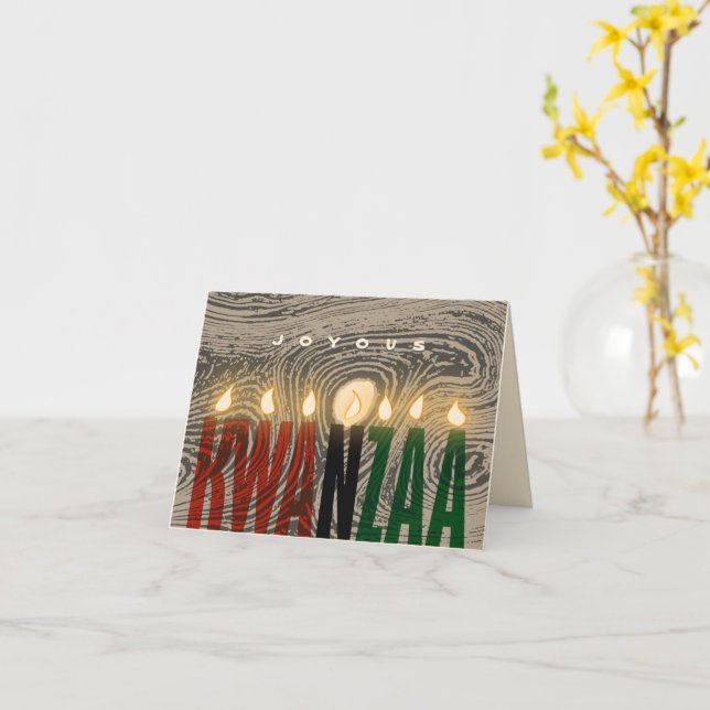 Rustic Kwanzaa Candles Card (Yellow Flower)