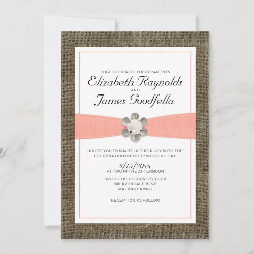 Rustic Lace and Pearl Wedding Invitations