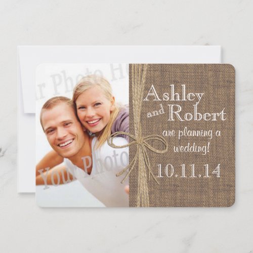 Rustic Lace and Twine Photo Save the Date