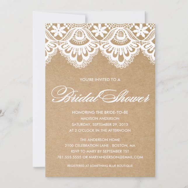 RUSTIC LACE | BRIDAL SHOWER INVITATION (Front)