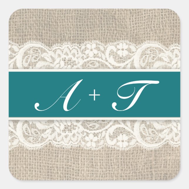 Rustic Lace & Burlap Look Stickers - Oasis (Front)