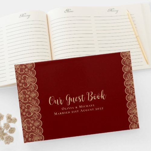 Rustic Lace Custom Branded EVENT Keepsake Personal Guest Book