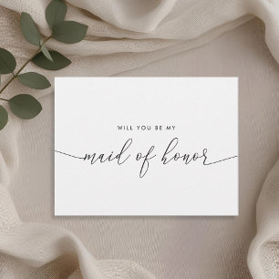 Rustic Lace Floral Will You Be My Maid of Honor Invitation Postcard