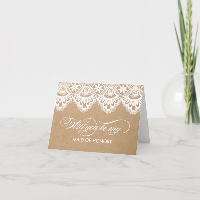 RUSTIC LACE | MAID OF HONOR CARDS (Front)