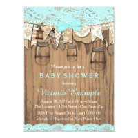 Rustic Lace Mason Jar Baby Shower Card