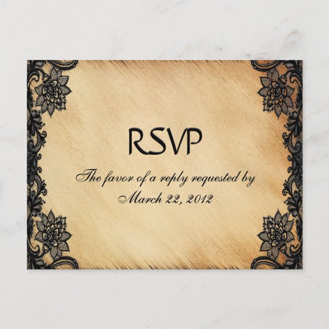 Rustic Lace Menu RSVP RL101 (Front)