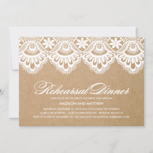 RUSTIC LACE | REHEARSAL DINNER INVITATION