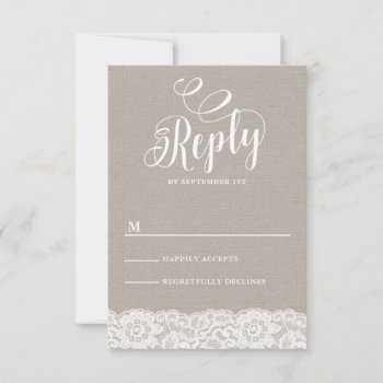 Rustic Lace Rsvp Cards by fancypaperie at Zazzle