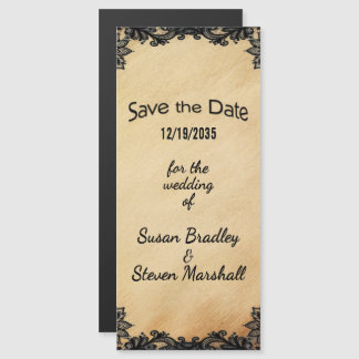Rustic Lace Save the Date Magnetic Invitation
