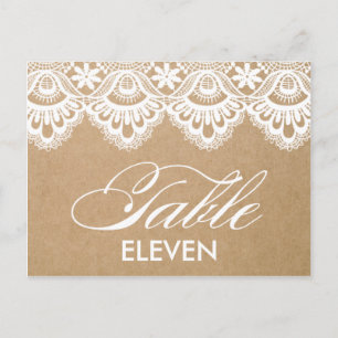 RUSTIC LACE TABLE NUMBERS