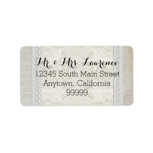 Rustic Lace w Aged Vintage Linen Country Elegance Label