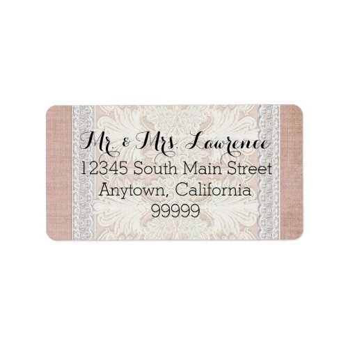 Rustic Lace w Aged Vintage Linen Country Elegance Label