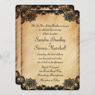 Rustic Lace Wedding Invitation