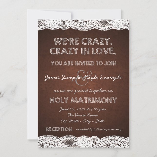 Rustic Lace Wedding Invitation (Front)