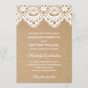 RUSTIC LACE WEDDING INVITATION
