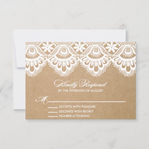 RUSTIC LACE | WEDDING RSVP ENCLOSURE CARD