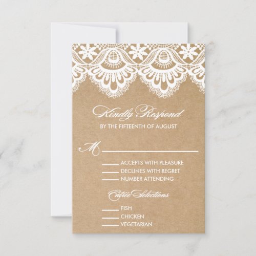 RUSTIC LACE | WEDDING RSVP ENCLOSURE CARD 2