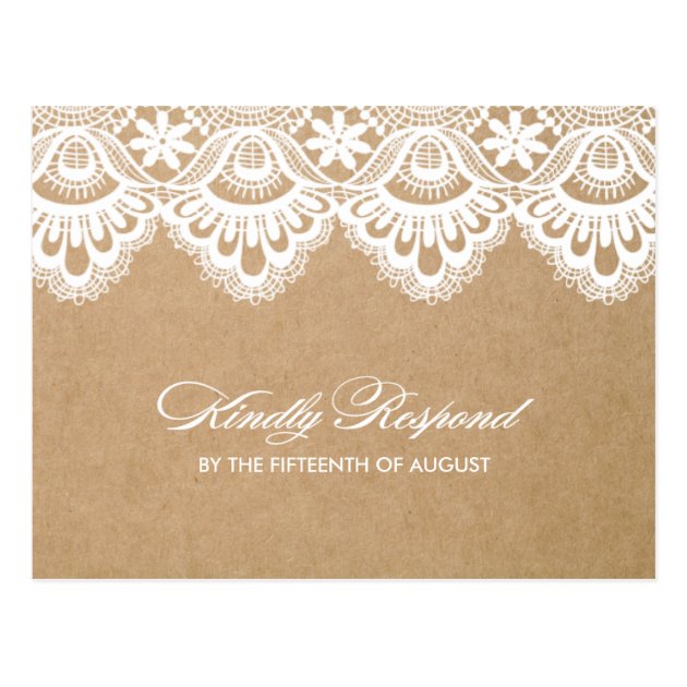 RUSTIC LACE | WEDDING RSVP POST CARD