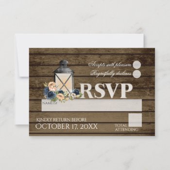Rustic Ladder And Lantern Rsvp Wedding by happygotimes at Zazzle