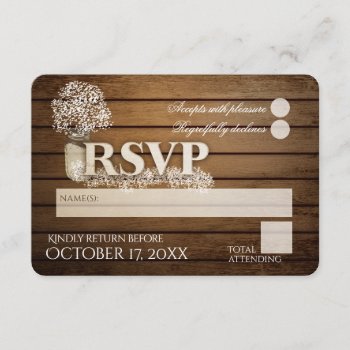 Rustic Ladder Love Baby's Breath Rsvp Wedding by happygotimes at Zazzle