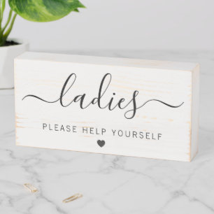Rustic Ladies Favor Sign for Wedding, Wood Box