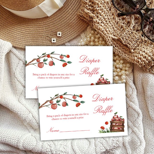 Rustic Ladybug Apple Diaper Raffle Baby Shower Enclosure Card (Rustic Ladybug Apple Diaper Raffle Baby Shower Enclosure Card)