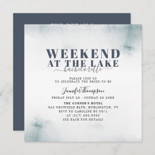 Rustic Lake Cabin Bachelorette Weekend Itinerary Invitation