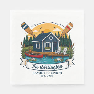 Rustic Lake Cabin Family Reunion Napkins