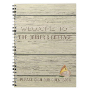 Rustic Lake Cabin Personalized Welcome Notebook