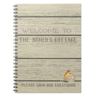 Rustic Lake Cabin Personalized Welcome Notebook
