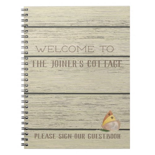 Rustic Lake Cabin Personalized Welcome Notebook