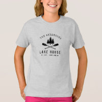 Rustic Lake House Boat Oars Trees Family Name