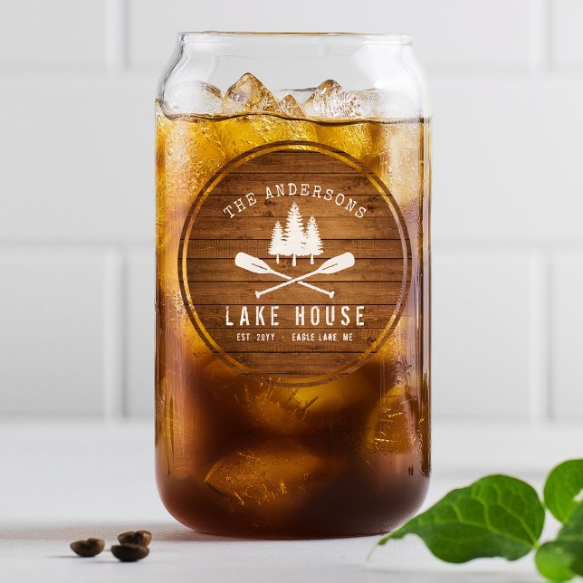 Rustic Lake House Boat Oars Trees Wood Print Can Glass (Creator Uploaded)