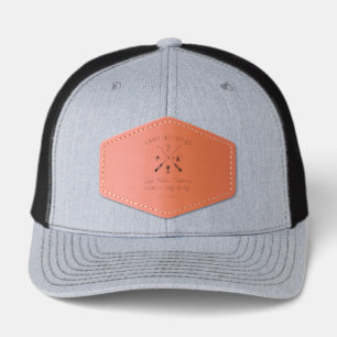 Rustic Lake House Camping Monogram Leather Patch Hat