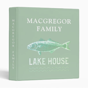 Rustic Lake House Family Name 3 Ring Binder