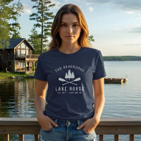 Rustic Lake House Family Name Boat Oars Trees