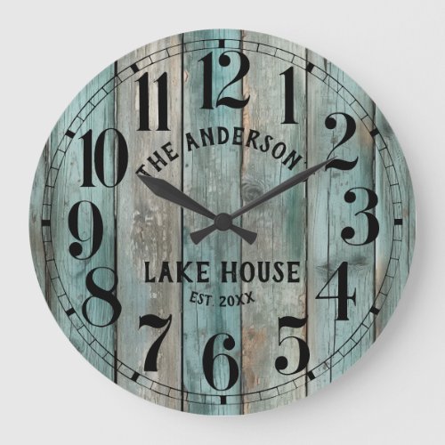 Rustic Lake House  Large Clock