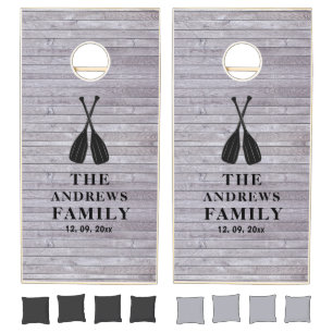 Rustic Lake House Themed Family Cornhole Set