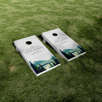 Rustic Lake House Themed Family Cornhole Set