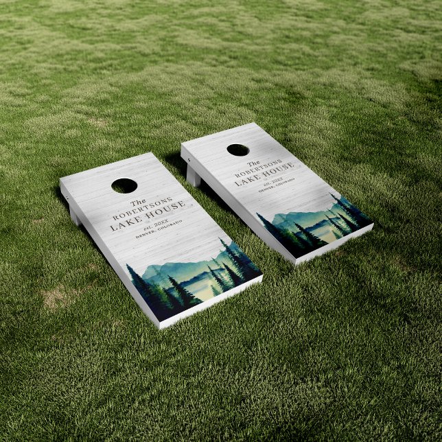 Rustic Lake House Themed Family Cornhole Set (Creator Uploaded)