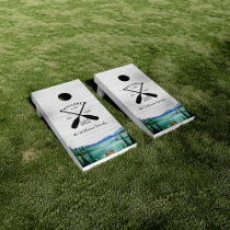 Rustic Lake House Themed Family Cornhole Set